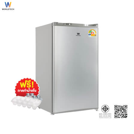 ตู้เย็น 1 ประตู WORLDTECH รุ่น WT-RF101 ขนาด 3.3 คิว ความจุ 92 ลิตร (สีเงิน)  _6